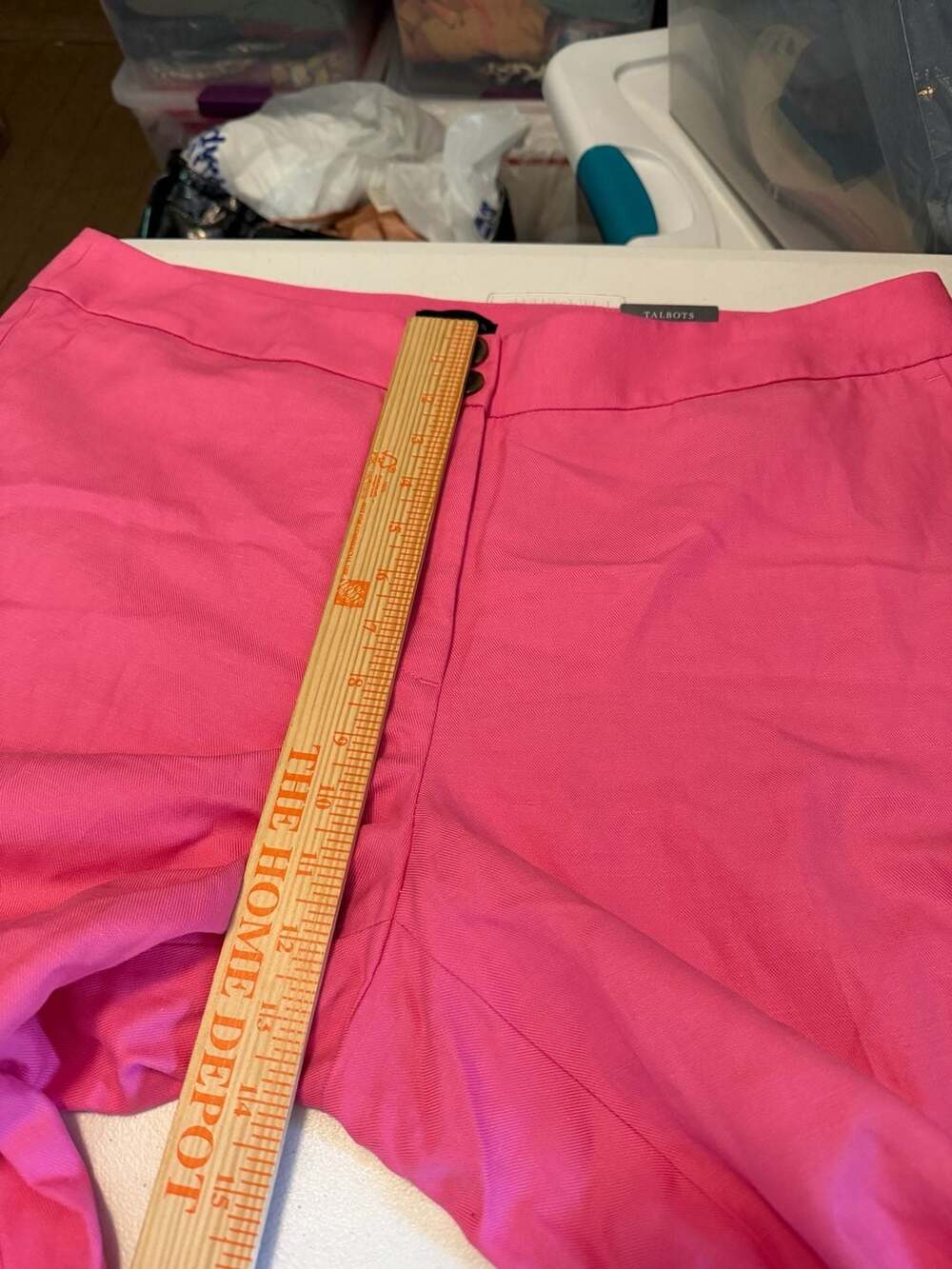 Talbots Greenwich Pants High Waist Wide Leg Pink 14W 14 Wide - Picture 9 of 10